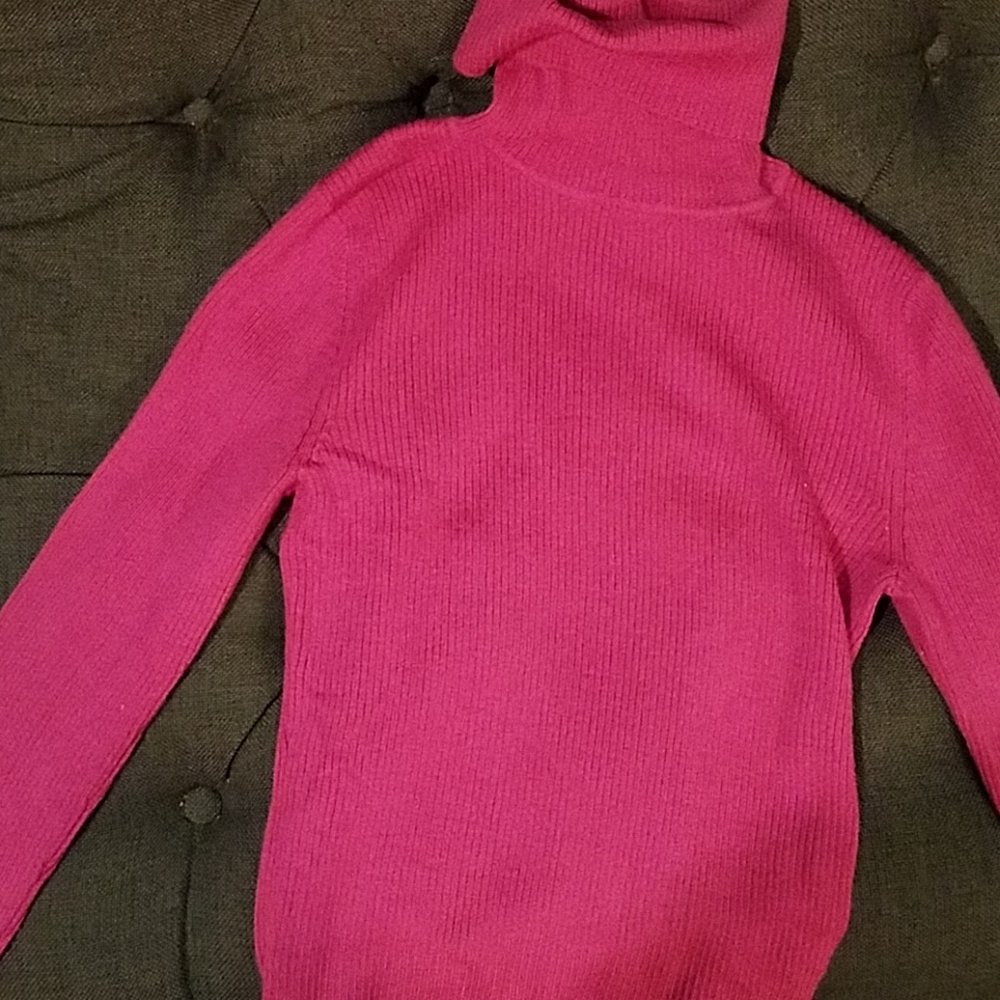 Pink turtleneck sweater